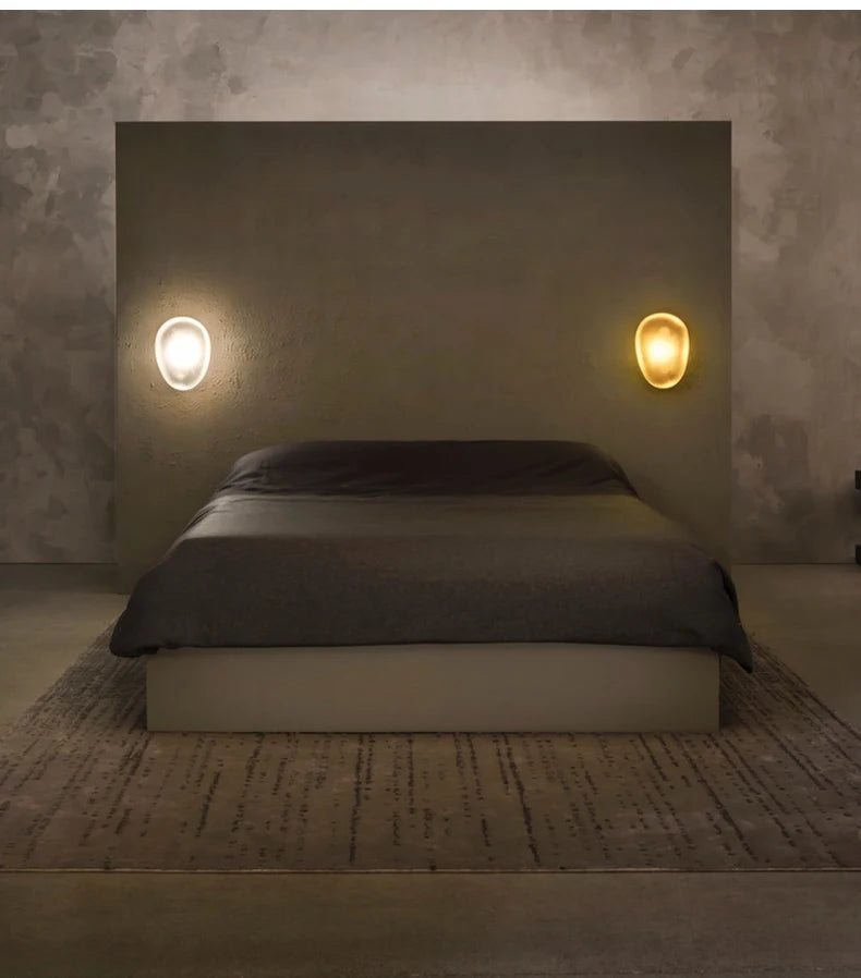 Baldur Colored Pebble Glass Wall Lamp