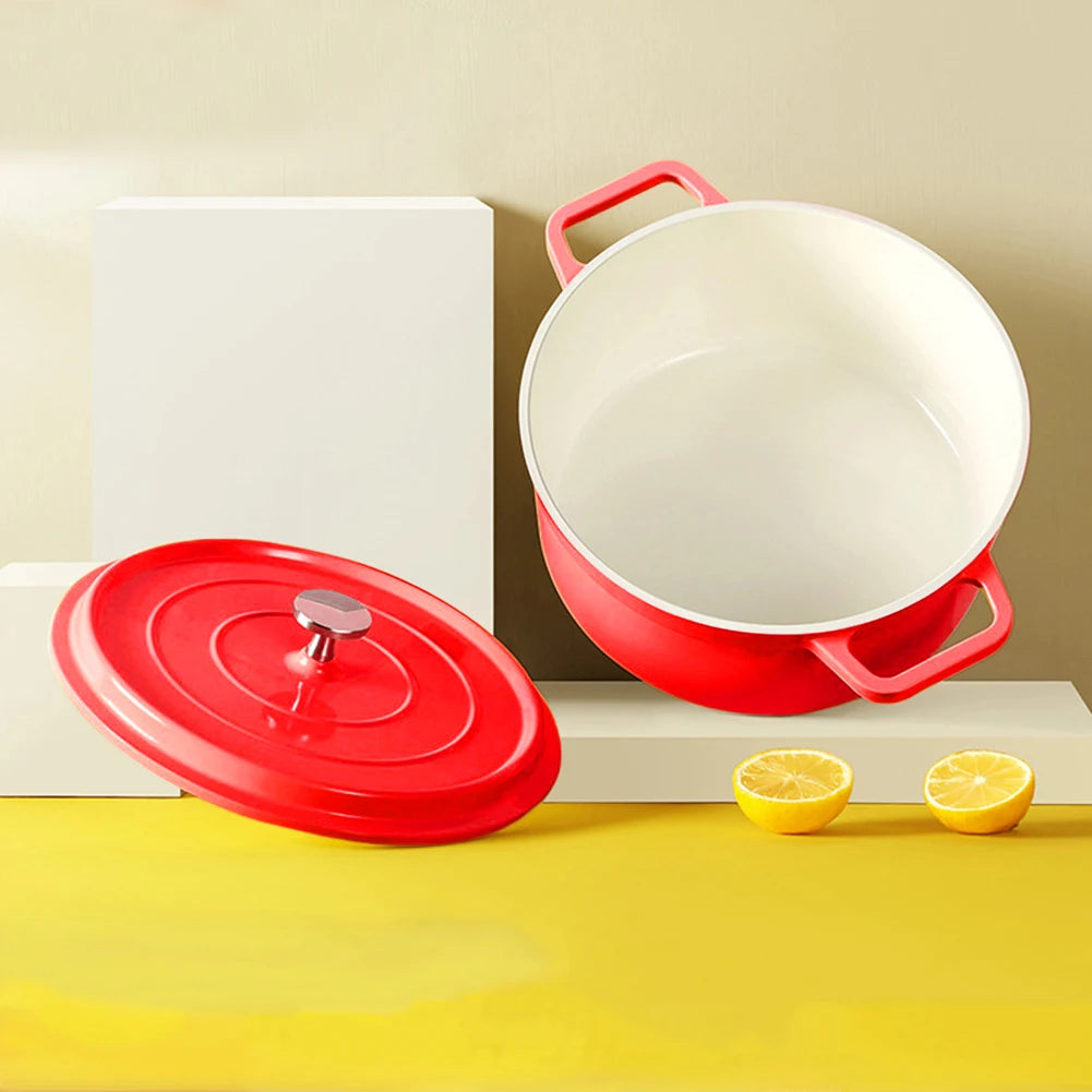 Pan met deksel geëmailleerd aluminium