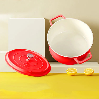 Pan met deksel geëmailleerd aluminium