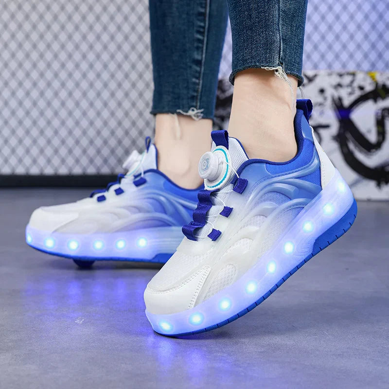 LED Licht Roller Skate Schoenen voor Kinderen – Verlichte Sneakers voor Jongens en Meisjes met USB Oplaadbare Wielen