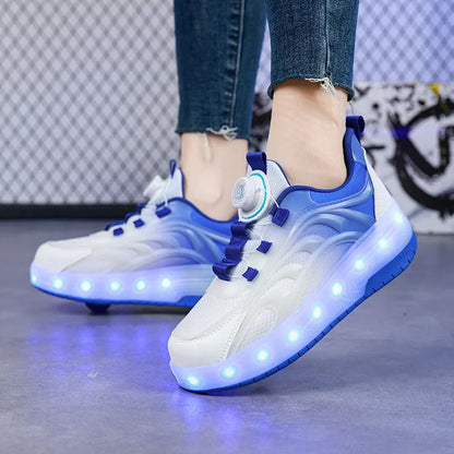 LED Licht Roller Skate Schoenen voor Kinderen – Verlichte Sneakers voor Jongens en Meisjes met USB Oplaadbare Wielen