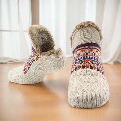 Nordhütte | Thermo-Huis Sokken Winter | Antislip Knuffelsokken voor Dames & Heren | Dikke voering & extra warm | Zachte Antislip Bed Sokken voor Thuis & Kerstmis