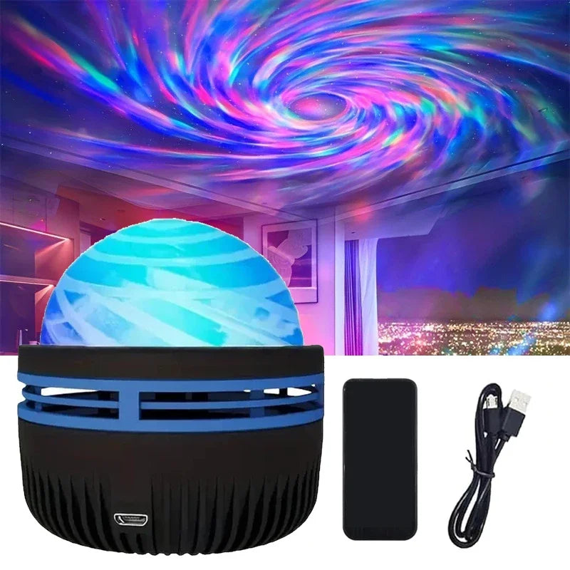 Polariva Noorderlichtprojector | Muzieksynchronisatie & Afstandsbediening | RGB Sfeerverlichting | USB-opladen | 7,8×7,8×8,7 cm