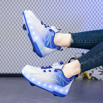 LED Licht Roller Skate Schoenen voor Kinderen – Verlichte Sneakers voor Jongens en Meisjes met USB Oplaadbare Wielen