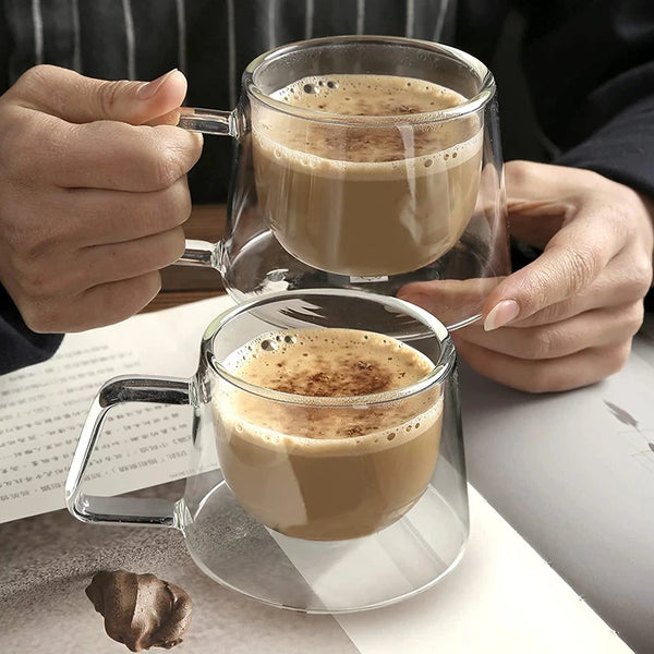 Dubbelwandige Glazen Koffiemok