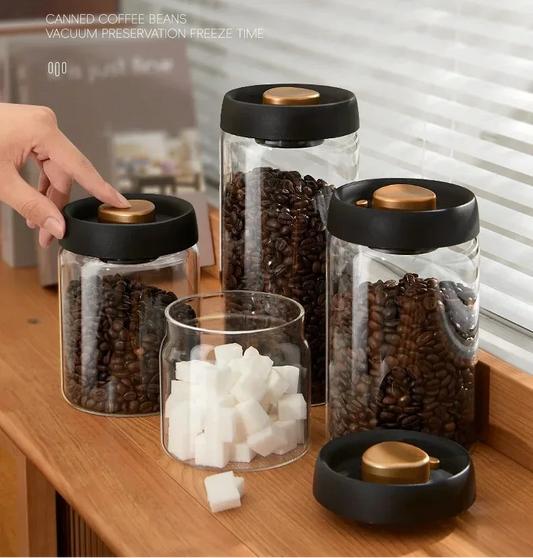 Zwarte Deksel Koffie Bonen Pot