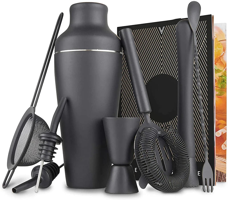 Stijlvolle Matzwarte Cocktail Shaker Set
