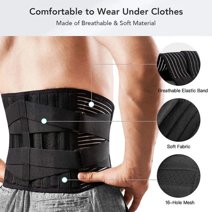 Rugsteungordel OrthoFlexa | 360° Lendensteun met Geheugen-Aluminium & Stalen Veersystemen | Ademend & Onzichtbaar Onder Kleding