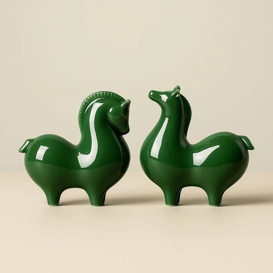 Clara Tangma Paard – Celadon Keramische Geluksceremonie Figurine