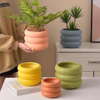 Textured Kleurige Ronde Bubble Plantenpot