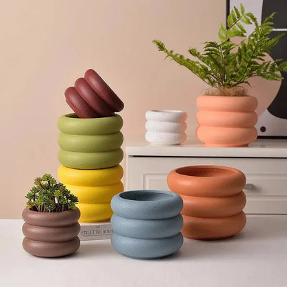Textured Kleurige Ronde Bubble Plantenpot