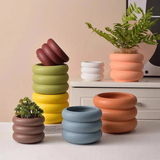 Textured Kleurige Ronde Bubble Plantenpot