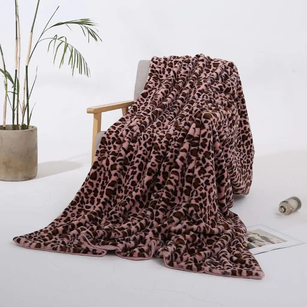 Leona Pluche Luipaardprint Dekentje