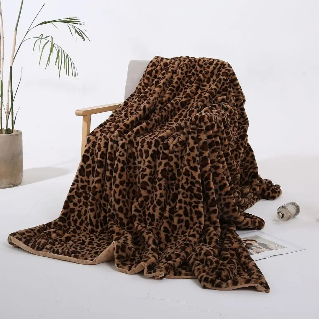 Leona Pluche Luipaardprint Dekentje