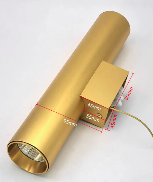 Eenvoudige Aluminium Cilindrische Wandlamp met 2 Lichten