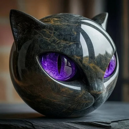 Zwarte Kattenkop met Hypnotiserende Ogen