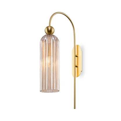 Chic wandlamp van glas en messing