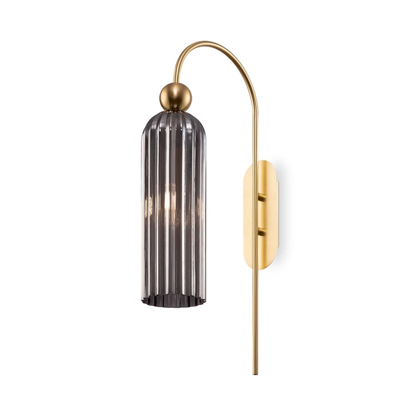 Chic wandlamp van glas en messing