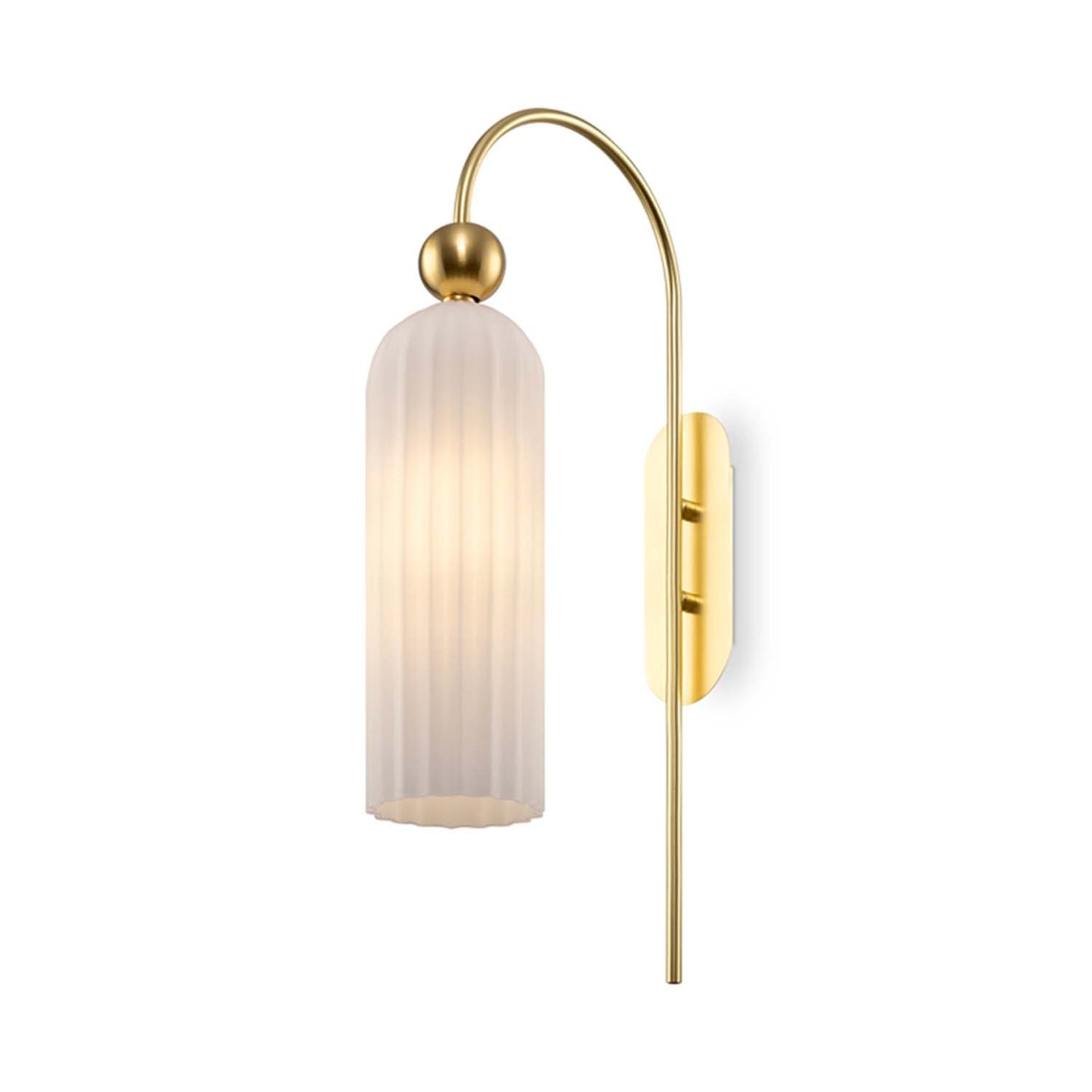 Chic wandlamp van glas en messing