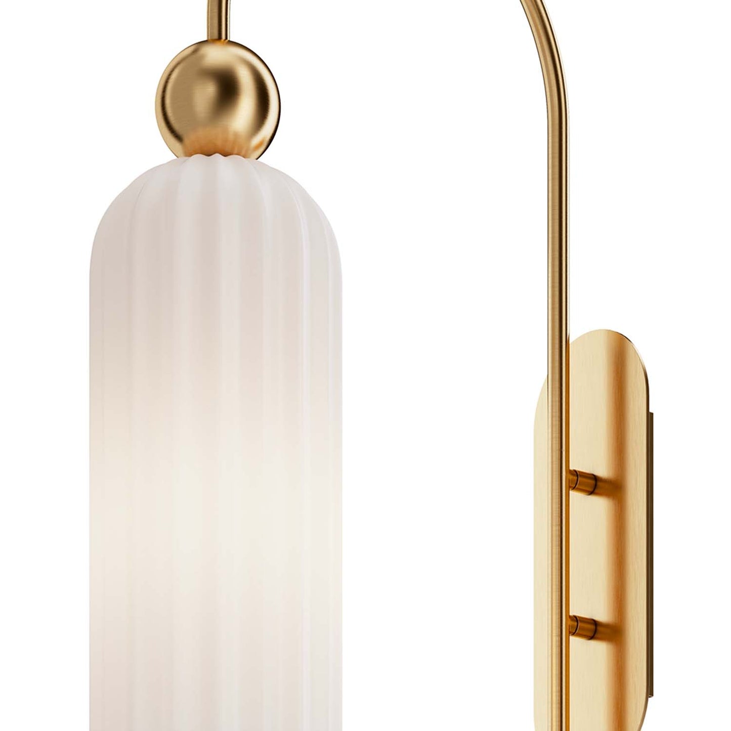 Chic wandlamp van glas en messing