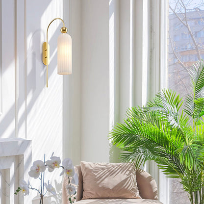 Chic wandlamp van glas en messing