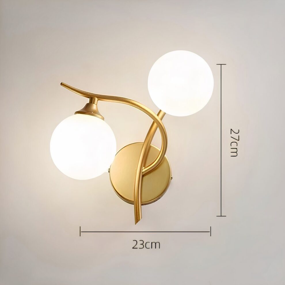 Zwart en Goud Bolvormige Wandlamp