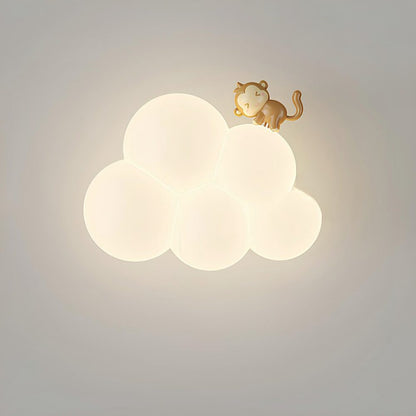 Kinderkamer Wandlamp Cloud en Monkey
