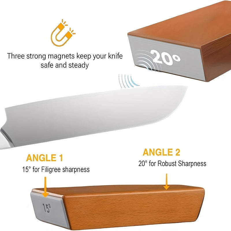 Schleifstein-Set EdgeCraft DuoSharp | Diamantsteen met Magnetische Bevestiging | 15° & 20° Slijp Hoek | Hout & Metaal