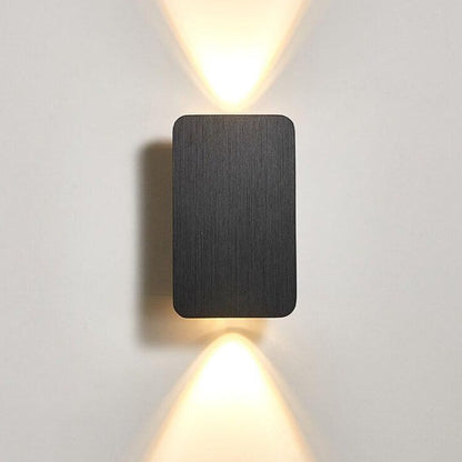 Noordse Minimalistische Aluminium Rechthoekige Platte Paneel 2-Lichts LED Wandlamp