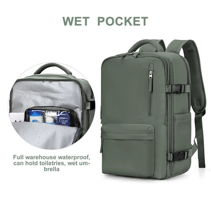 Travelliva Reisrugzak 35 L | Waterdicht & met USB-aansluiting | Antidiefstal & Schoenenvak | Voor Wandelen, Dagelijks Gebruik & Reizen