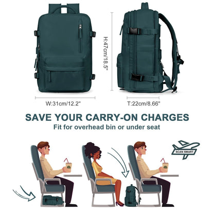 Travelliva Reisrugzak 35 L | Waterdicht & met USB-aansluiting | Antidiefstal & Schoenenvak | Voor Wandelen, Dagelijks Gebruik & Reizen