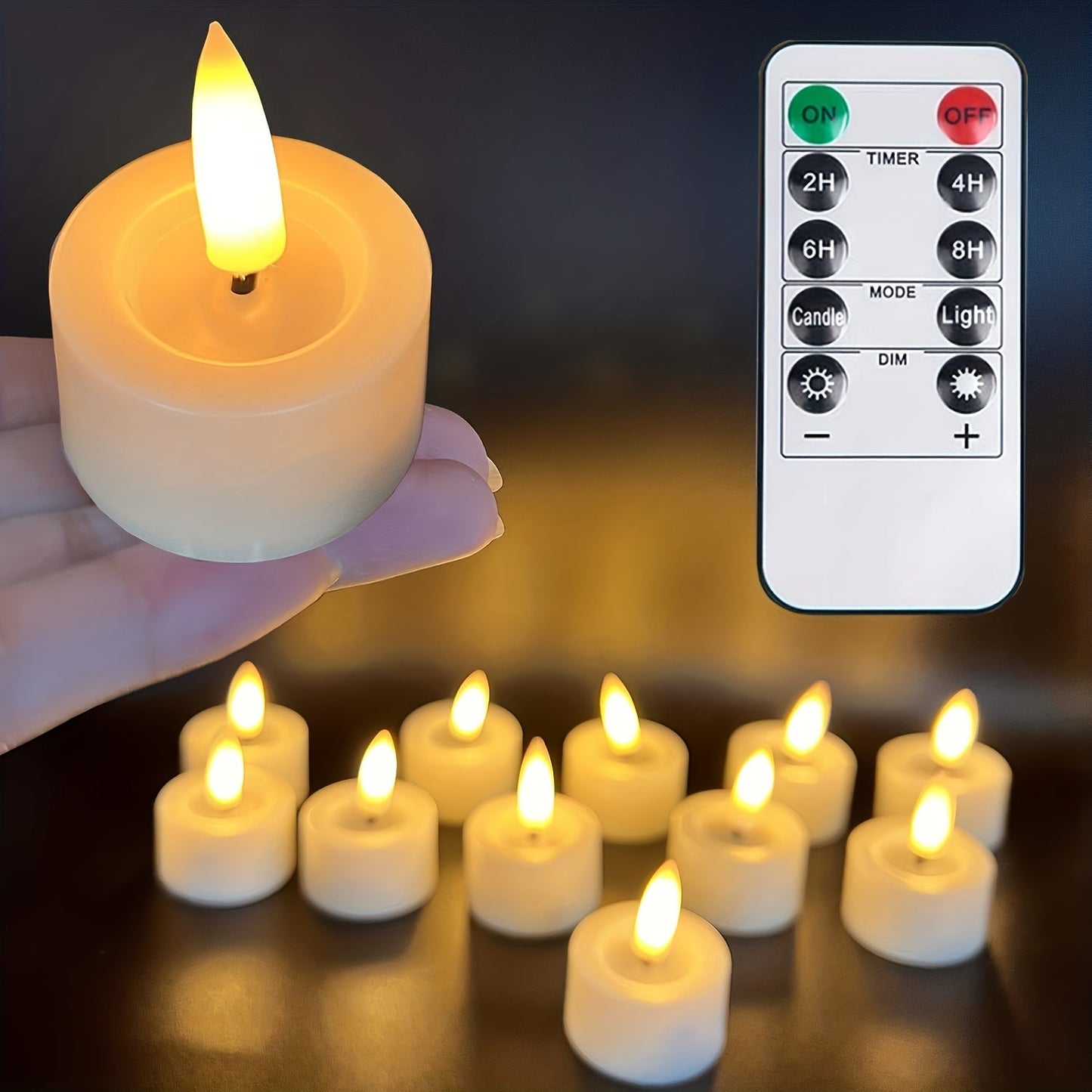 Magische Vlamloze Theelichtjes - Set met Afstandsbediening en Dimbare Timer