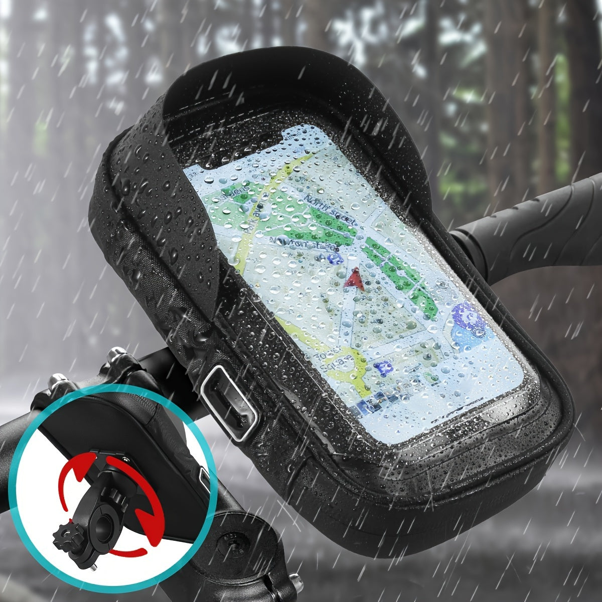 Waterdichte Fiets- en Motor Telefoonhouder – Handvat Tas met 360° Draaioptie