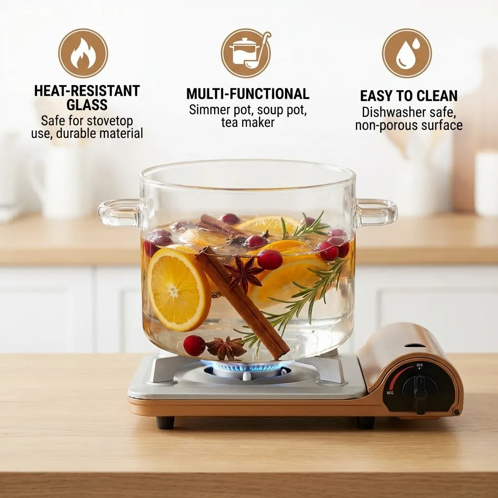 Miles Glazen Kookpot – Borosilicaat Simmer Pot