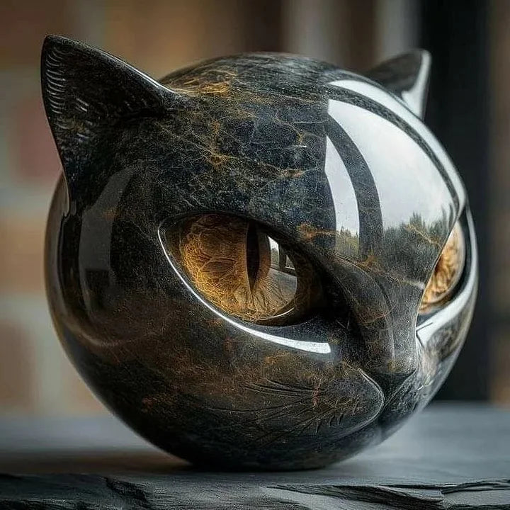 Zwarte Kattenkop met Hypnotiserende Ogen