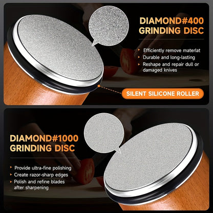 Schleifstein-Set EdgeCraft DuoSharp | Diamantsteen met Magnetische Bevestiging | 15° & 20° Slijp Hoek | Hout & Metaal