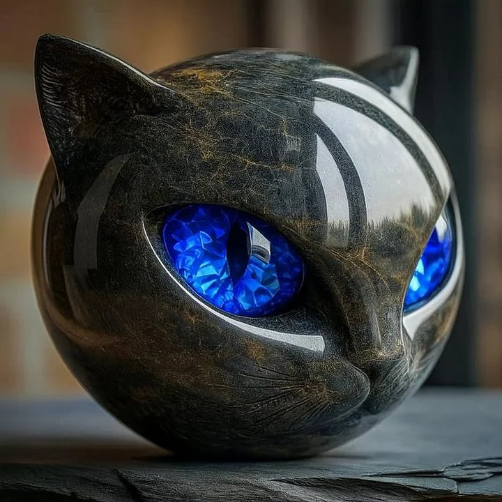 Zwarte Kattenkop met Hypnotiserende Ogen