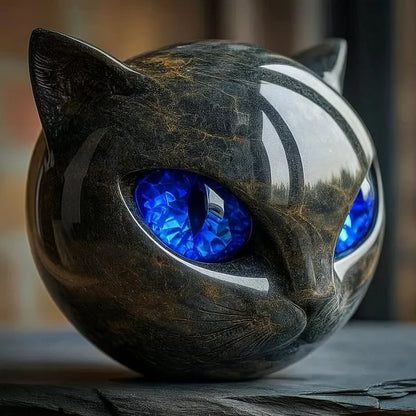 Zwarte Kattenkop met Hypnotiserende Ogen