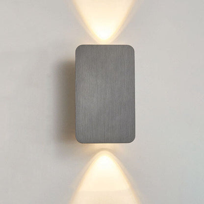 Noordse Minimalistische Aluminium Rechthoekige Platte Paneel 2-Lichts LED Wandlamp