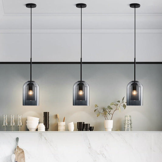 Dubbellaagse Glazen Hanglamp
