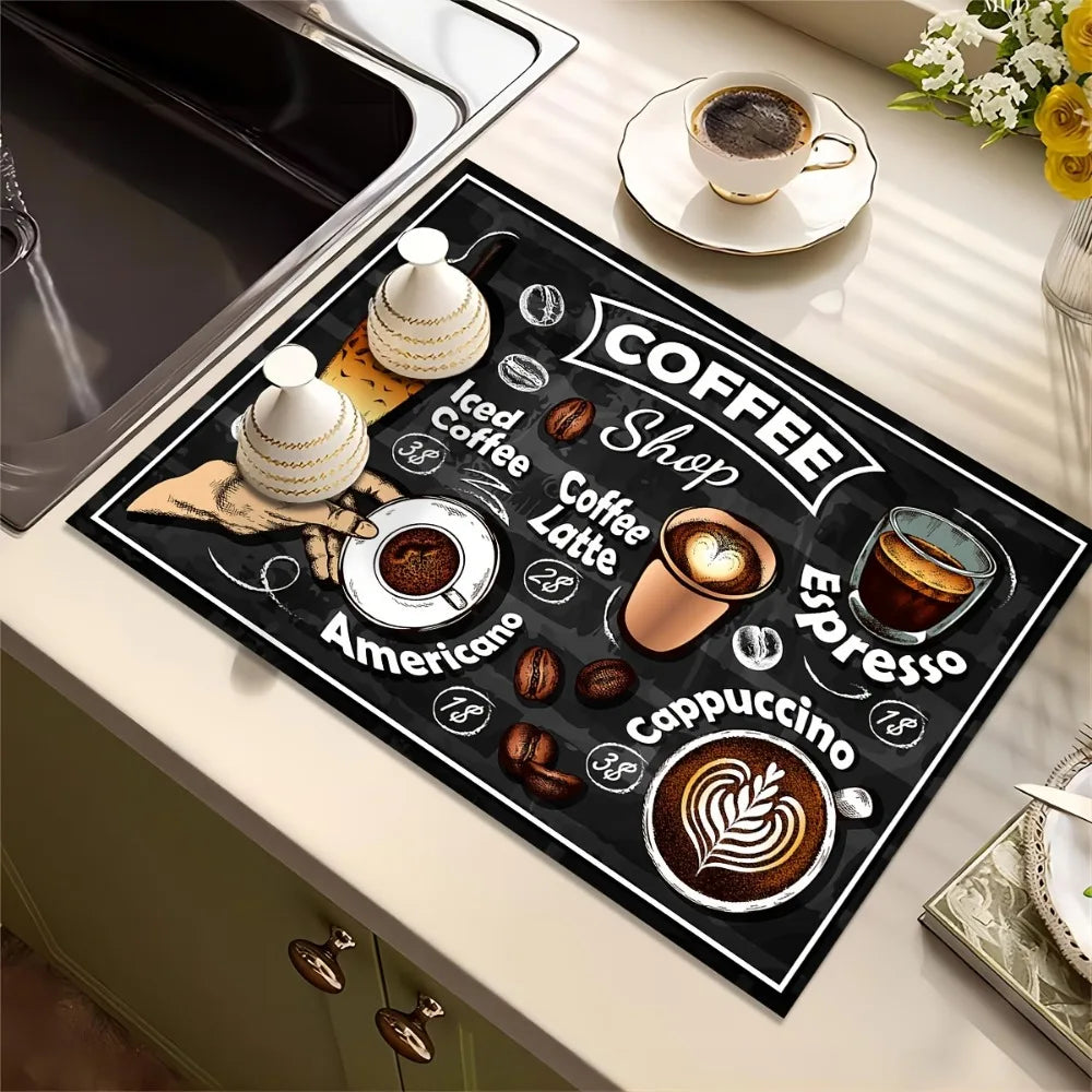 Retro Koffiepatroon Placemats 4 Stukken