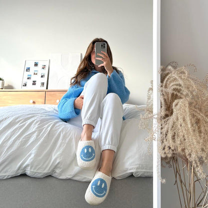 Smiley Gelukkig Gezicht Katoenen Pantoffels Schoenen Antislip