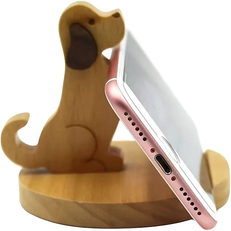 Houten Hond Telefoonstandaard