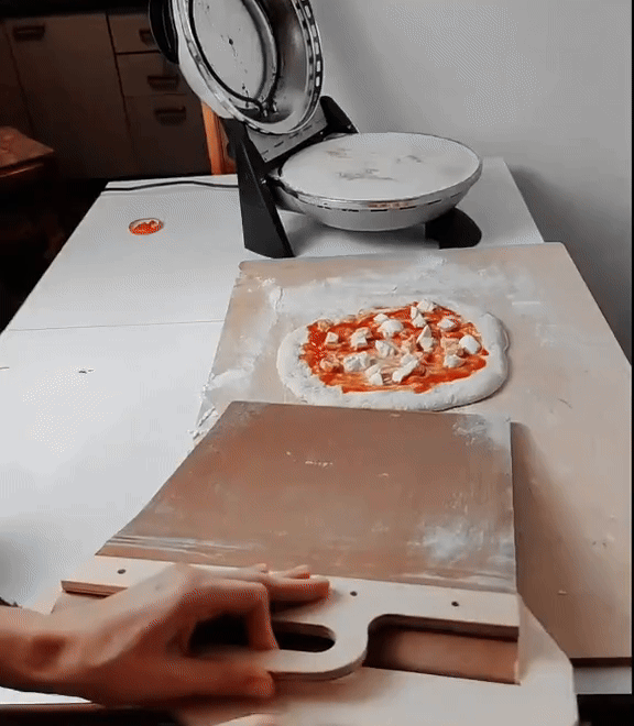 Glijdende Pizzaschep Spatula met Houten Handvat