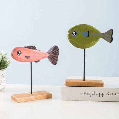 Handgemaakte Houten Vissculptuur