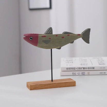 Handgemaakte Houten Vissculptuur