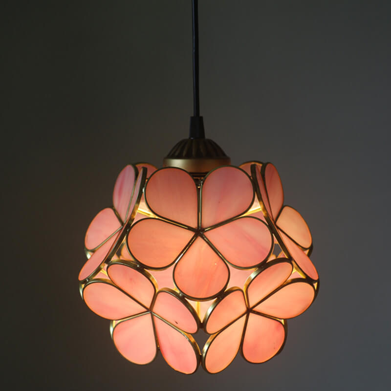 Bloemenlamp met Glaskunst