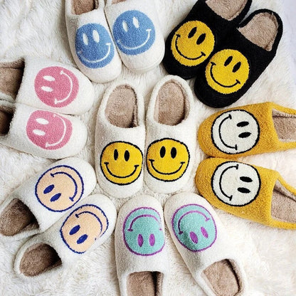 Smiley Gelukkig Gezicht Katoenen Pantoffels Schoenen Antislip