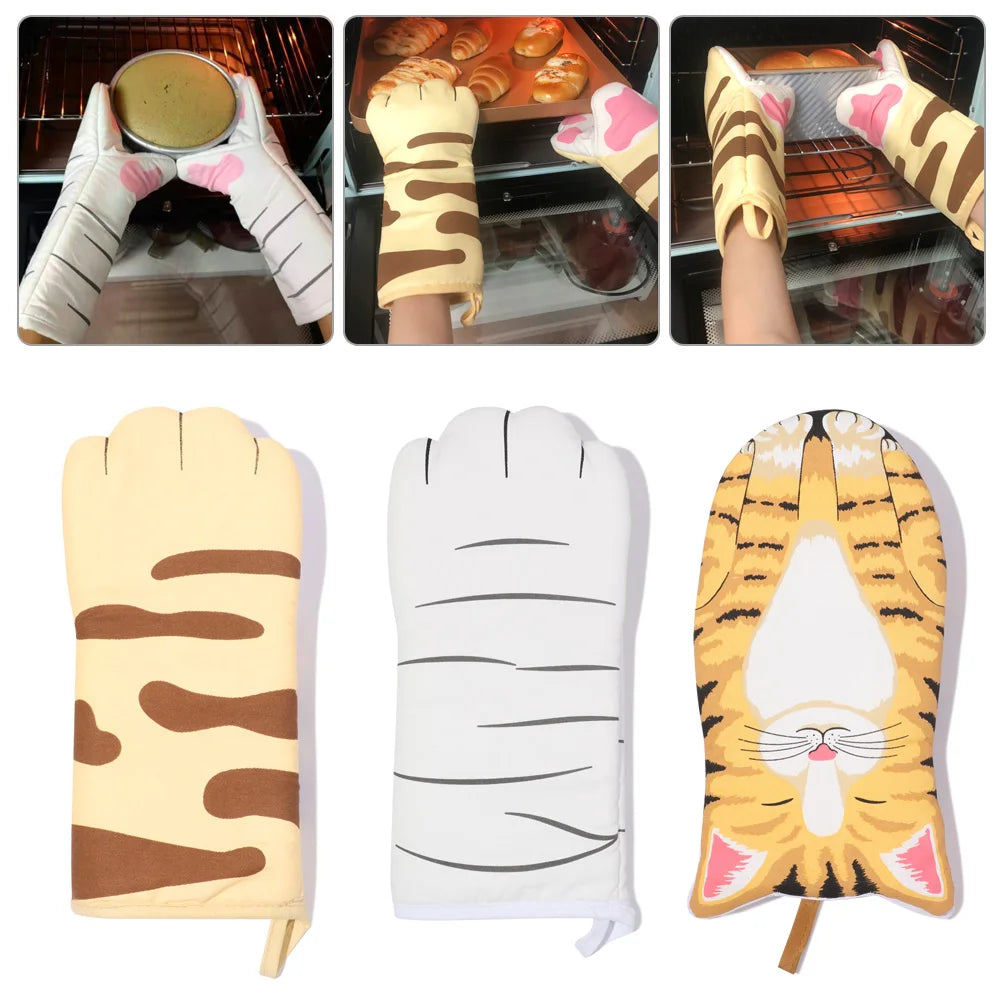 1pc Cat Paw ovenwanten anti-slip hittebestendig