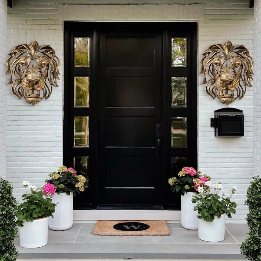 Gouden Leeuwenkop Muurdecoratie